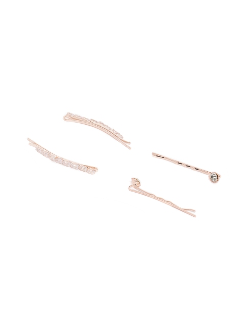 

Ayesha Set of 4 Rose Gold Embellished Bobby Pins