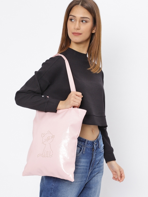 

Ayesha Pink Solid Tote Bag