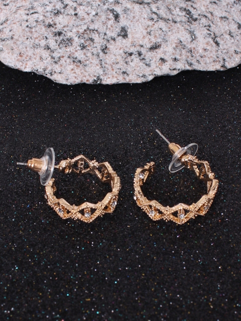 

Ayesha Gold-Toned Oxidized Circular Half Hoop Earrings