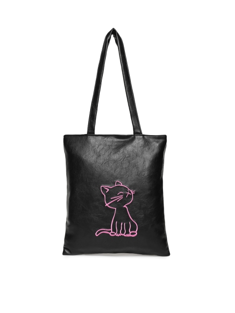 

Ayesha Black Solid Tote Bag