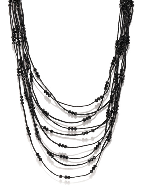 

Ayesha Black Beaded Layered Necklace