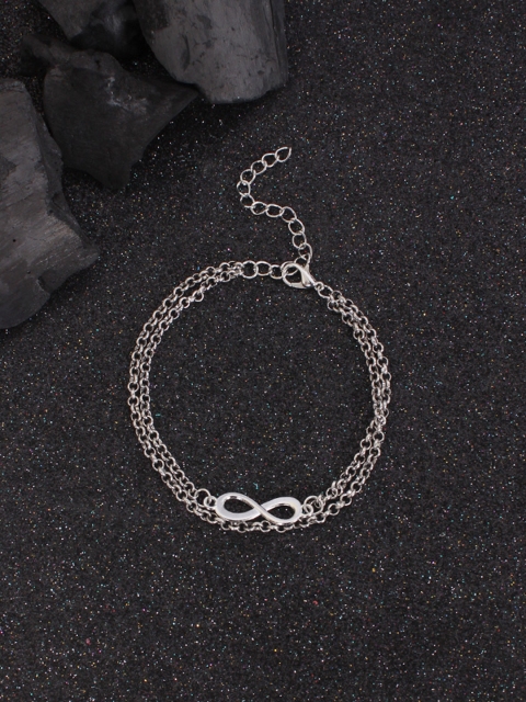 

Ayesha Women Silver-Toned Oxidized Multi Chain Anklet