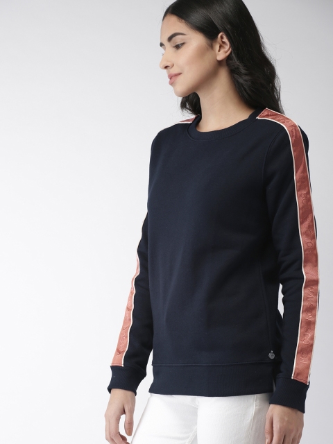 

Scotch & Soda Women Navy Solid Sweatshirt, Navy blue