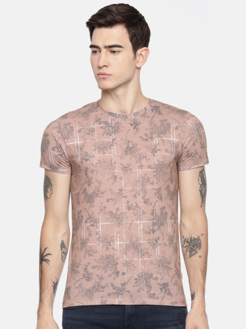 

Jack & Jones Men Peach-Coloured Printed Round Neck T-shirt