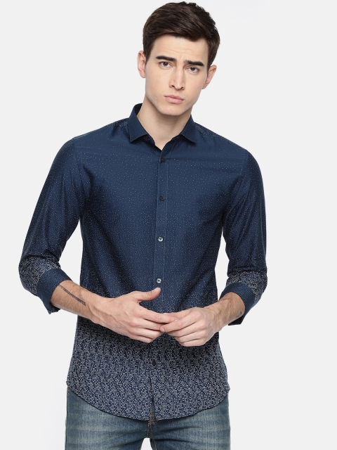 

Jack & Jones Men Navy Blue Slim Fit Printed Casual Shirt