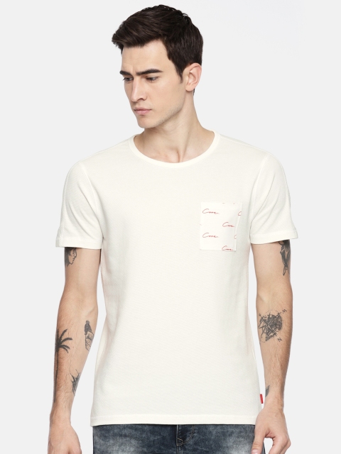 

Jack & Jones Men White Solid Round Neck Slim Fit T-shirt
