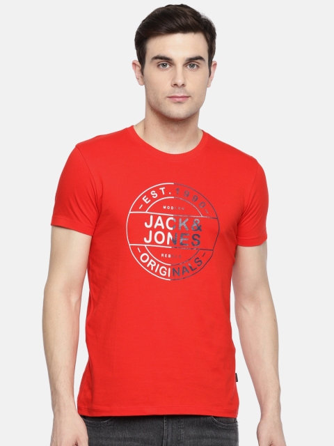 

Jack & Jones Men Red Printed T-shirt