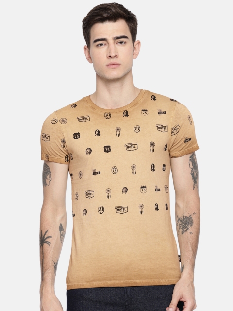 

Jack & Jones Men Brown Printed T-shirt