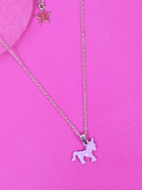 

lil' Star Girls Gold-Toned & Pink Pendant with Chain