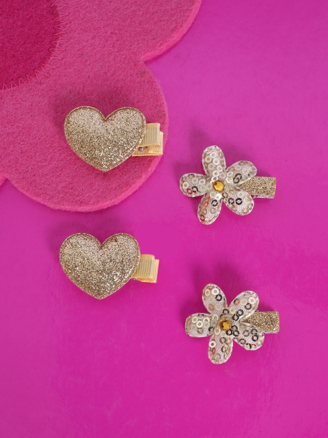 

Lil' Star by ayesha Girls Set Of 2 Gold-Toned Embellished Alligator Clips