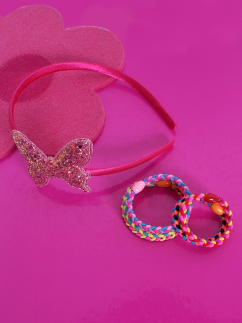 

Lil' Star by ayesha Set of Embellished Hair Band & 5 Hair Ties, Multi