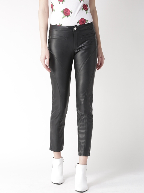 

Madame Women Black Regular Fit Solid Trousers