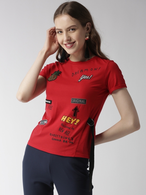

Madame Women Red Printed Top