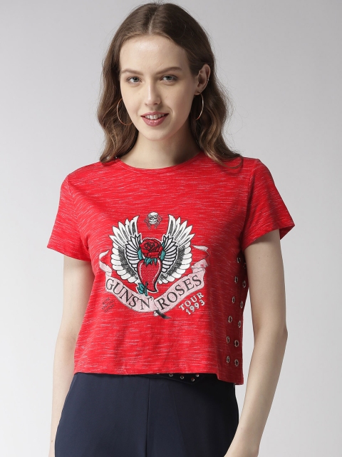 

Madame Women Red Printed Top