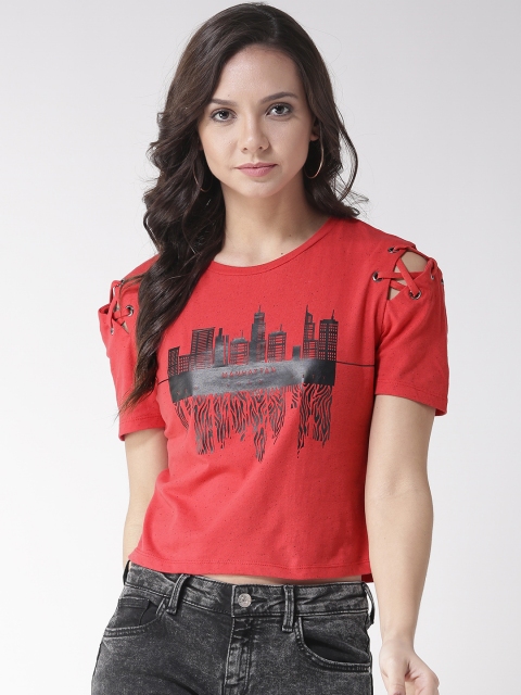 

Madame Women Red Printed Top