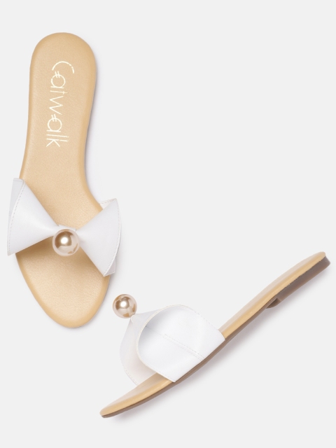 

Catwalk Women White Embellished Open Toe Flats