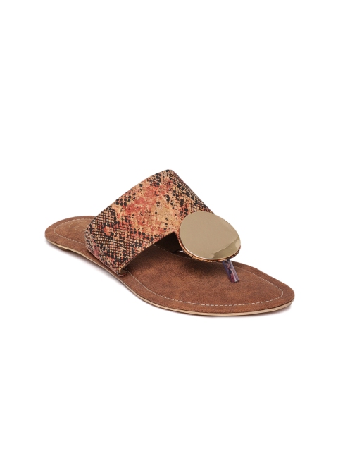 

Catwalk Women Brown Printed T-Strap Flats