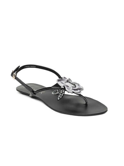 

Catwalk Women Black Embellished T-Strap Flats
