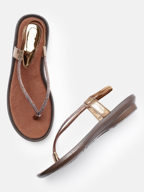 

Catwalk Women Copper-Toned Solid Open Toe Flats