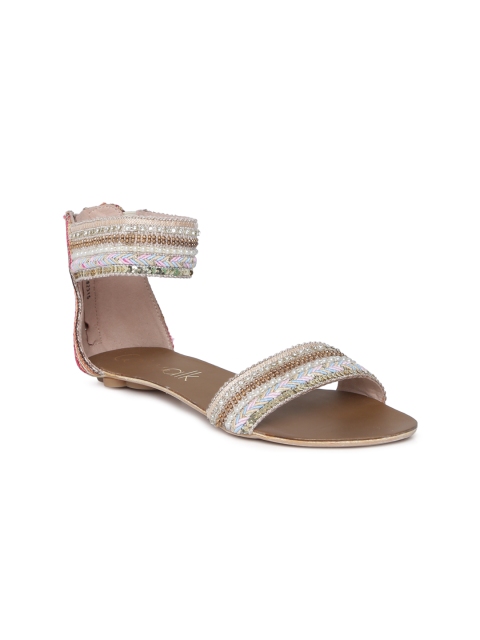 

Catwalk Women Multicoloured Embellished Open Toe Flats, Multi
