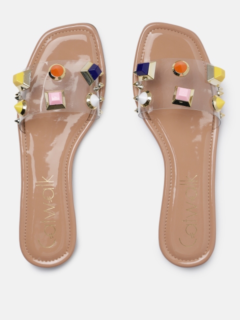 

Catwalk Women Nude-Coloured Embellished Open Toe Flats