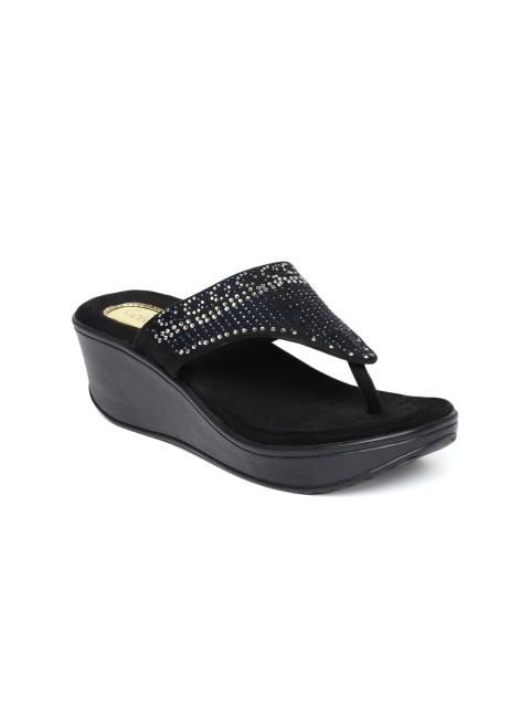 

Catwalk Women Black & Blue Embellished Wedges