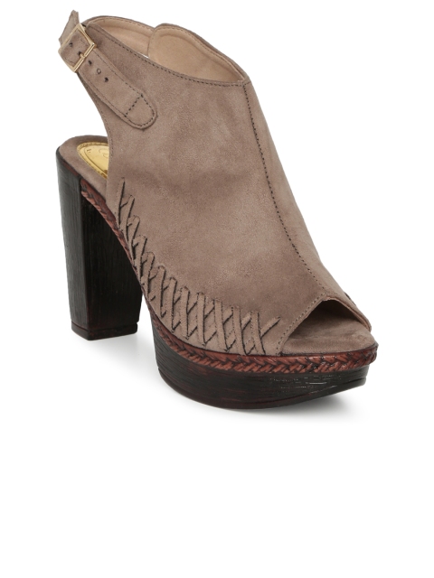 

Catwalk Women Khaki Solid Peep-toe Heels