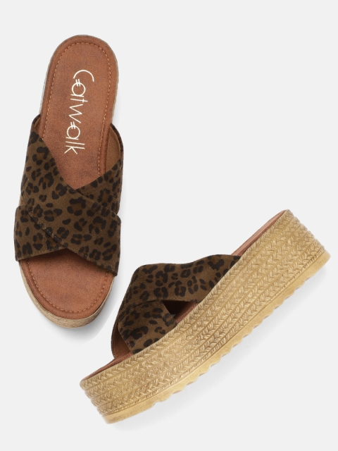 

Catwalk Women Brown Animal Print Platform Sandals