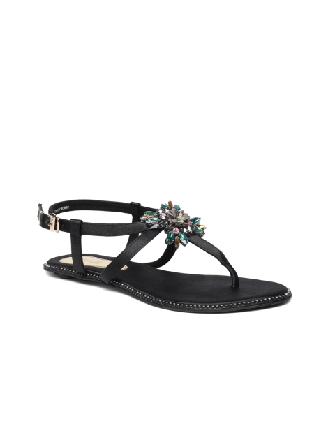 

Catwalk Women Black Embellished T-Strap Flats