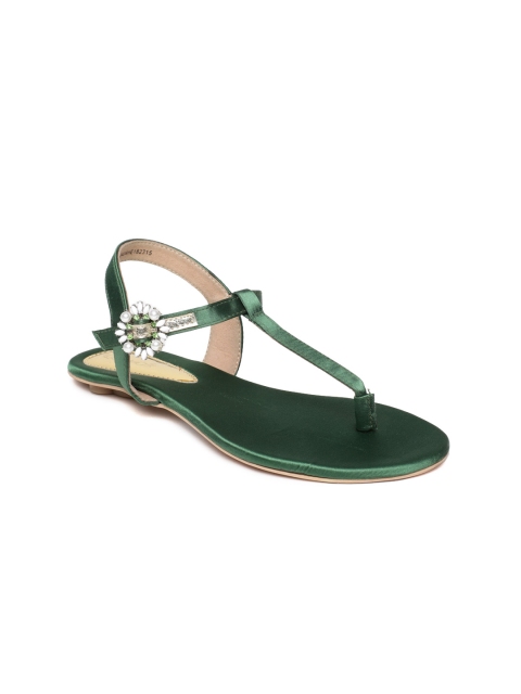 

Catwalk Women Green Solid T-Strap Flats
