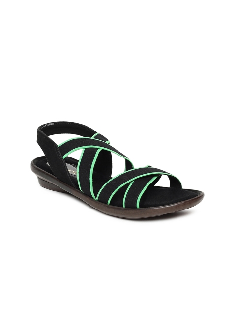 

Catwalk Women Black Solid Synthetic Open Toe Flats