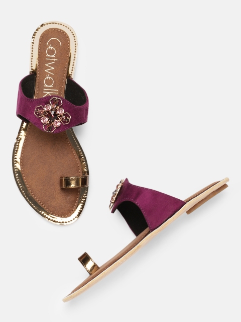

Catwalk Women Purple Embellished One Toe Flats