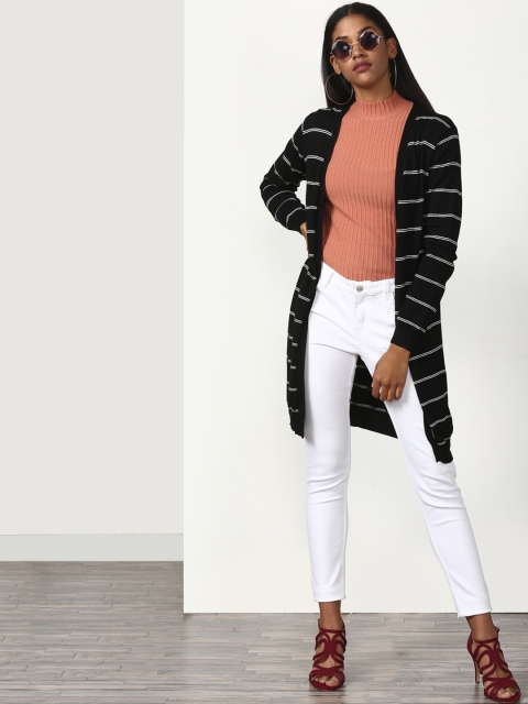 

Miss Bennett Black & White Striped Open Front Shrug