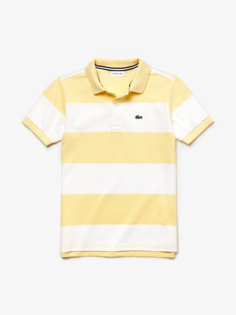 

Lacoste Boys Yellow Striped Polo Collar T-shirt