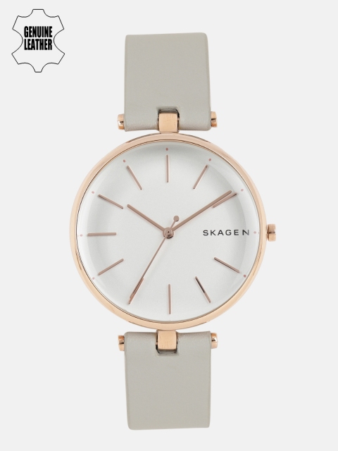 

SKAGEN Women Silver-Toned Leather Analogue Watch SKW2710I_FSS