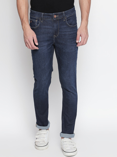

SF JEANS by Pantaloons Men Navy Blue Skinny Fit Mid-Rise Clean Look Jeans