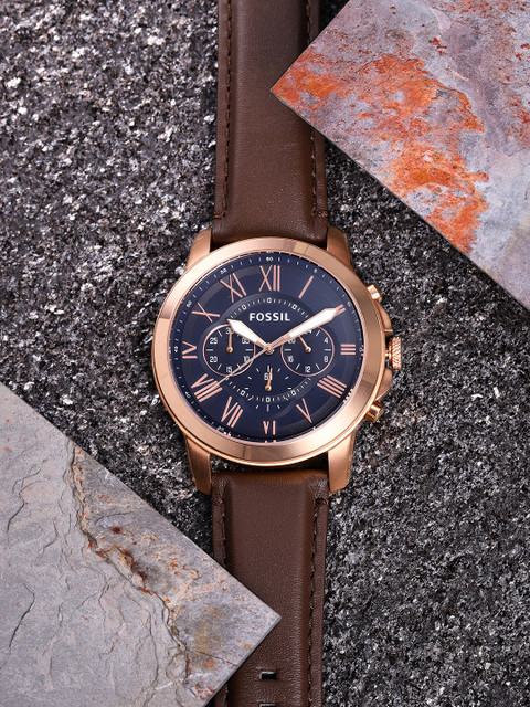 

Fossil Men Navy Chronograph Dial Watch FS5068I, Navy blue