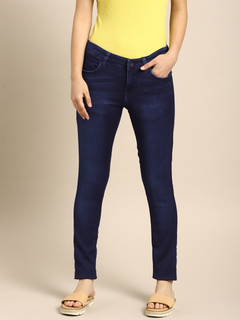 

ether Women Blue Slim Mid-Rise Clean Look Stretchable Jeans
