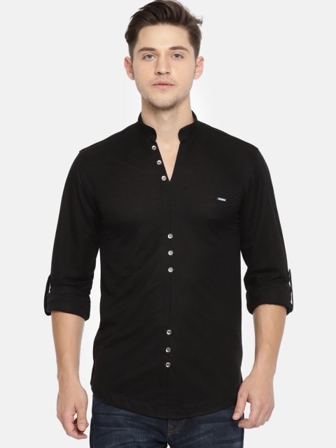 

The Indian Garage Co Men Black Slim Fit Solid Casual Shirt