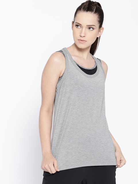 

HRX by Hrithik Roshan Women Grey Melange Lifestyle Tank Top