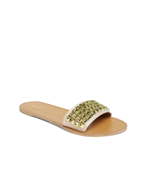 

Tresmode Women Beige Solid Open Toe Flats
