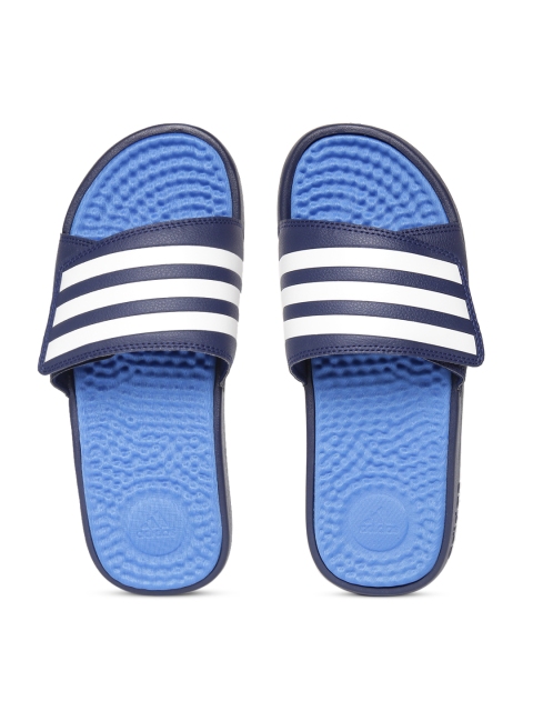 

ADIDAS Unisex Blue & White ADISSAGE TND Striped Sliders