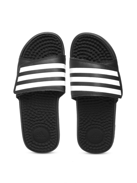 

ADIDAS Unisex Black & White Adissage TND Striped Sliders
