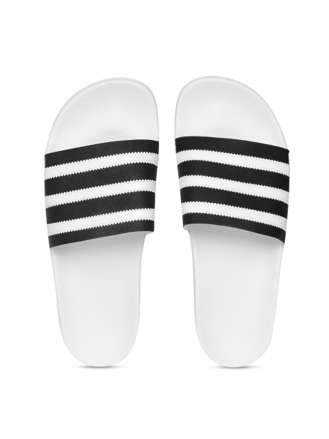 

ADIDAS Originals Men Black & White Adilette Striped Sliders