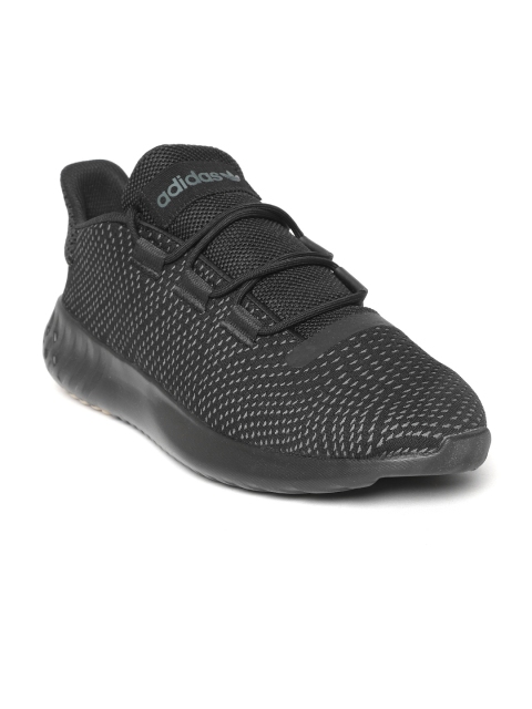 

ADIDAS Originals Men Black & Charcoal Grey Tubular Dusk Woven Design Sneakers