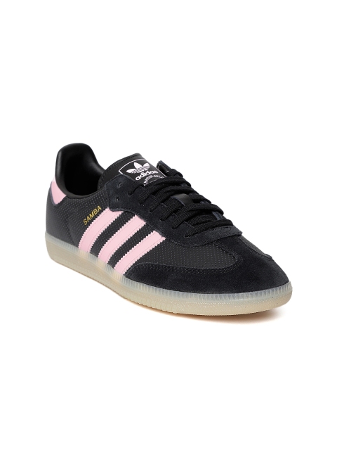 

ADIDAS Originals Women Black Samba OG Leather Perforated Sneakers
