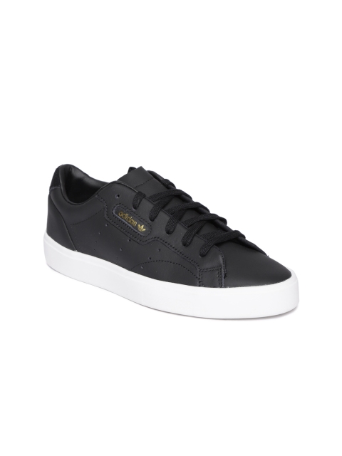 

ADIDAS Originals Women Black Sleek Leather Sneakers