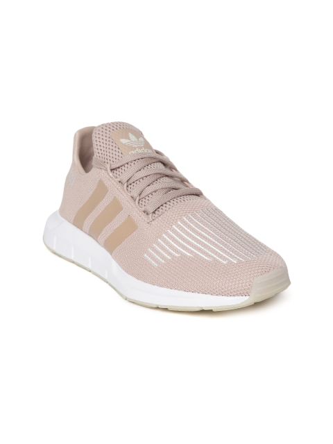 

ADIDAS Originals Women Beige & Off-White Swift Run Striped Sneakers