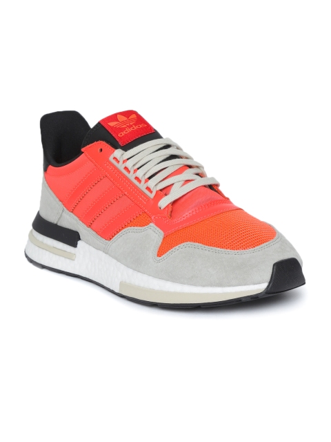 

ADIDAS Originals Men Coral Red & Grey Colourblocked ZX 500 RM Sneakers