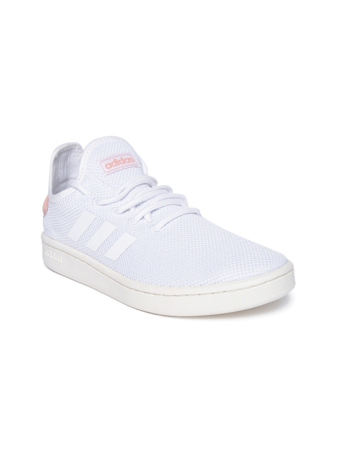 

ADIDAS Women White Court Adapt Woven Design Sneakers